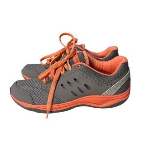 Vionic Womens 6.5 Gray & Orange Athletic Sneakers